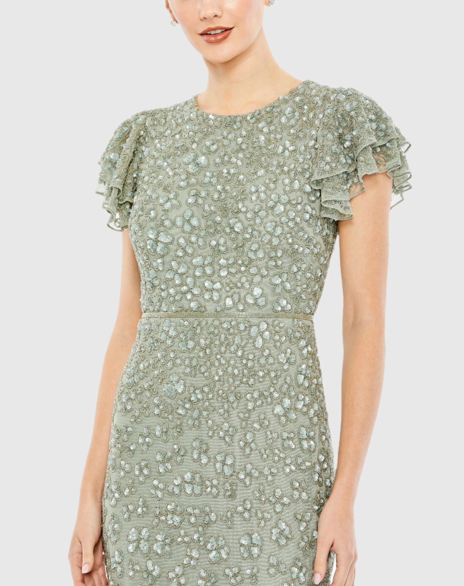 FLOUNCE SLEEVE MIDI DRESS 3 FLOUNCE SLEEVE MIDI DRESS - Image 3