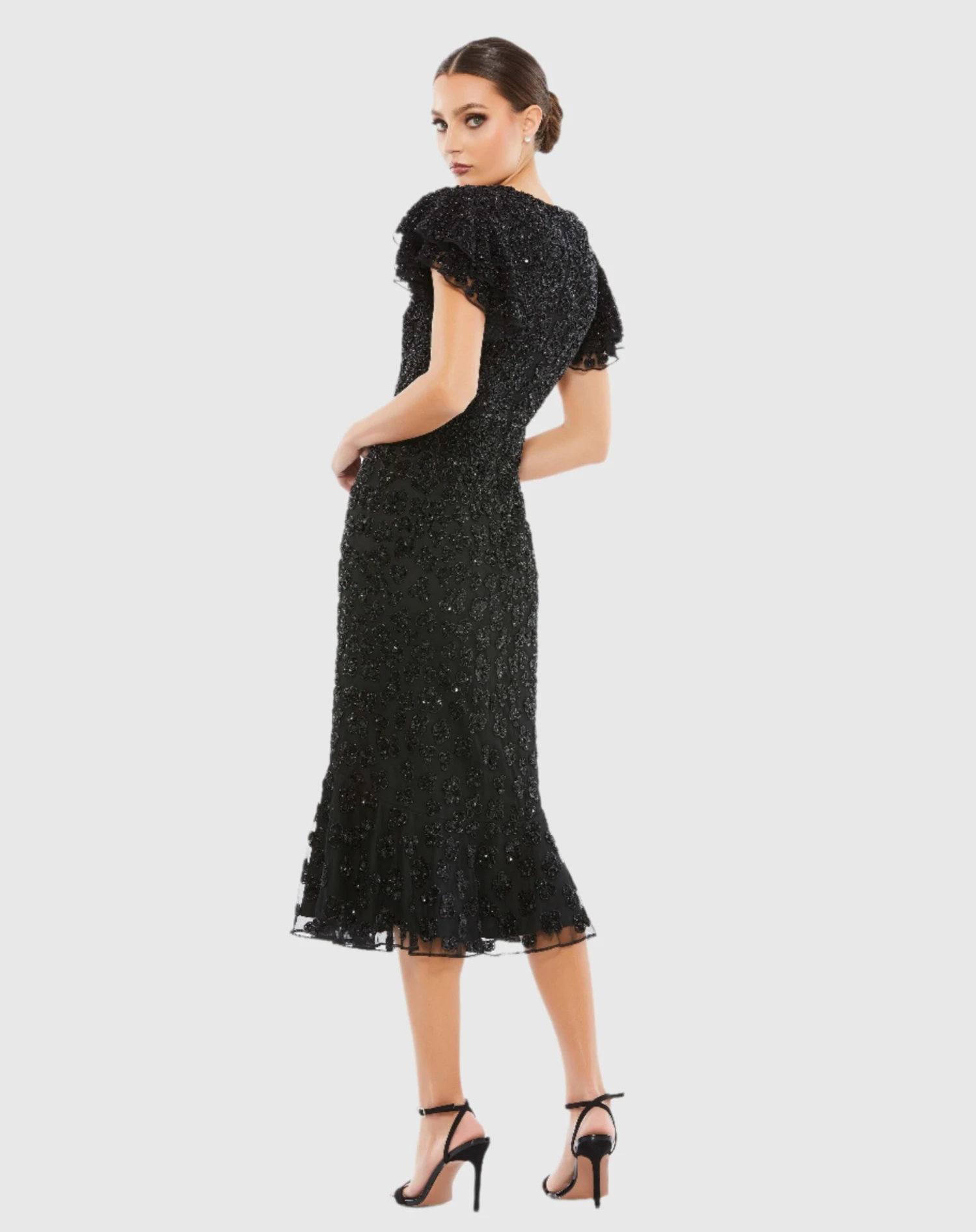 FLOUNCE SLEEVE MIDI DRESS 8 FLOUNCE SLEEVE MIDI DRESS - Image 8