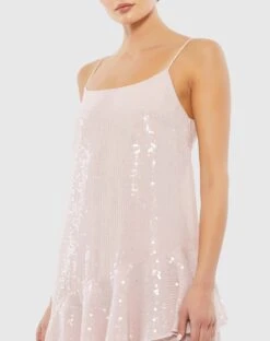 Sequined Ruffled Asymmetrical Hem Sleeveless Dress -Fashion Dress Shop 10796 ROS 3 WS scaled