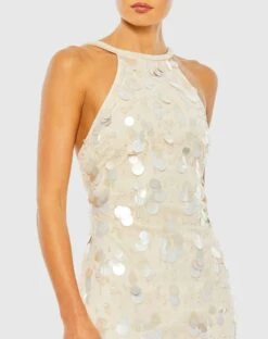 Crystal Embellished Cascade Open Back Column Gown -Fashion Dress Shop 10878 Porcelain CL scaled