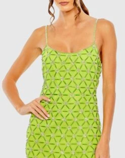 Scoop Neck Embellished Mini Dress -Fashion Dress Shop 10983 AppleGreen CL scaled