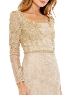 Embroidered Applique Shoulder Detail Trumpet Gown -Fashion Dress Shop 11187 LGL 3 WS