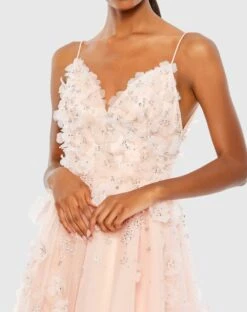 Floral Embellished Sleeveless High Low Gown -Fashion Dress Shop 11292 PetalPink CL 1 scaled