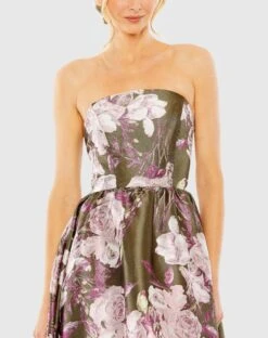 Strapless Bottom Ruffle Floral Gown -Fashion Dress Shop 11605 OLM 3 WS