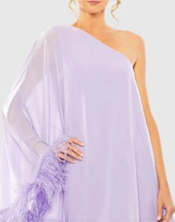 One Shoulder Trapeze Dress With Feather Trim -Fashion Dress Shop 11623 LIL 3 WS scaled