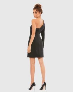 One Sleeve Tuxedo Dress -Fashion Dress Shop 12262 BLK 2 WS scaled