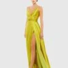 Sleeveless Faux Wrap Draped Gown