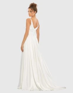 Sleeveless Faux Wrap Draped Gown -Fashion Dress Shop 12443 WHT 2 WS scaled