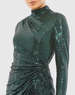 Long Sleeve Sequin Mini Dress -Fashion Dress Shop 12502 GZZ 3 WS scaled