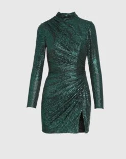 Long Sleeve Sequin Mini Dress -Fashion Dress Shop 12502gg scaled
