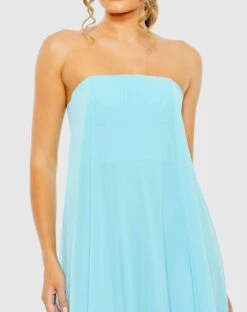 Strapless Flare Feather Hem Gown -Fashion Dress Shop 13001 Aqua CL scaled