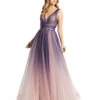 Sleeveless Ombre Tulle Ball Gown