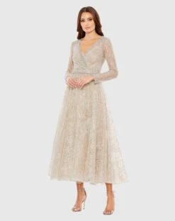 Embellished Wrap Over Long Sleeve Midi Dress 9 Embellished Wrap Over Long Sleeve Midi Dress -Fashion Dress Shop 20366 TAU Default 1 WS