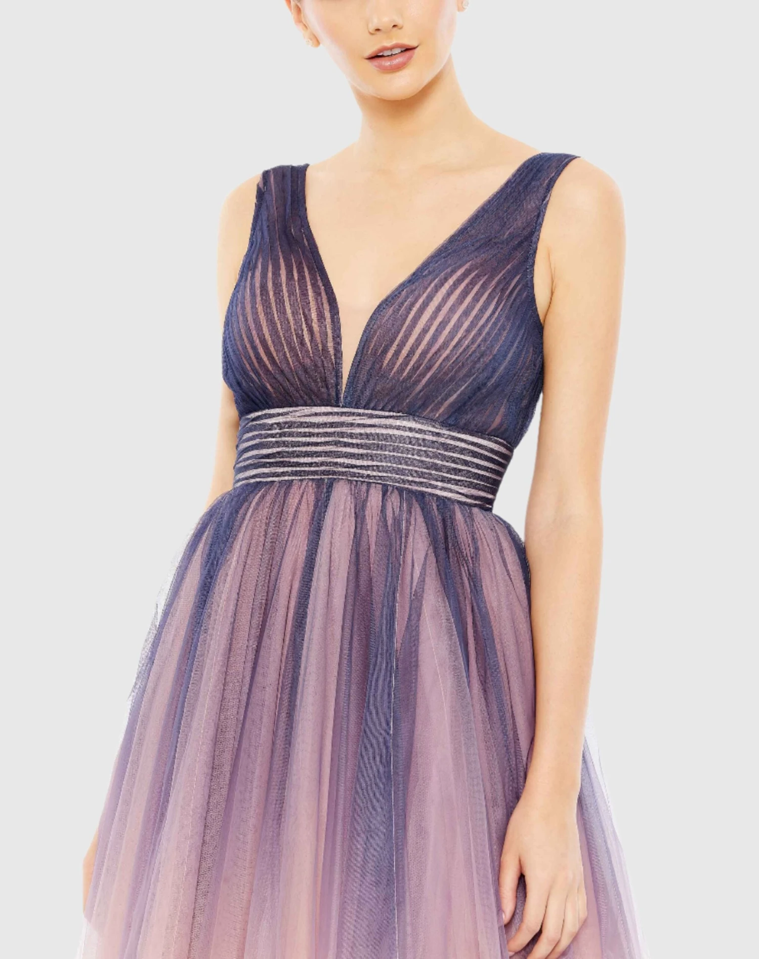 Ombre Sleeveless V Neck Midi Dress 3 Ombre Sleeveless V Neck Midi Dress - Image 3