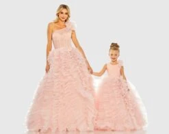One Shoulder Glitter Tulle Gown 7 One Shoulder Glitter Tulle Gown -Fashion Dress Shop 20592 20576 LightPink AB