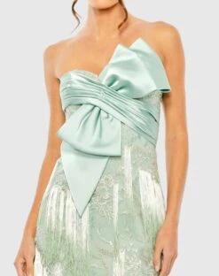 Bow Front Ombre Fringe Detailed Dress -Fashion Dress Shop 20593 Sage CL scaled