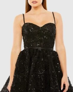 Beaded Strap Bustier Sequin Mini Dress -Fashion Dress Shop 20641 Black CL scaled