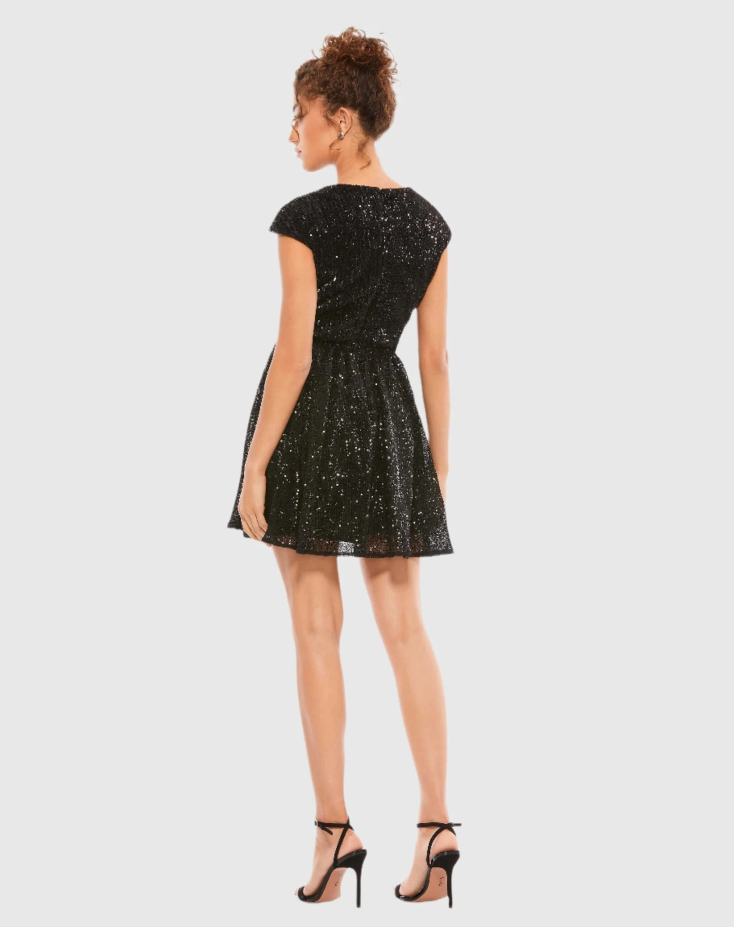 Sequined Cap Sleeve Fit & Flare Mini Dress 2 Sequined Cap Sleeve Fit & Flare Mini Dress - Image 2