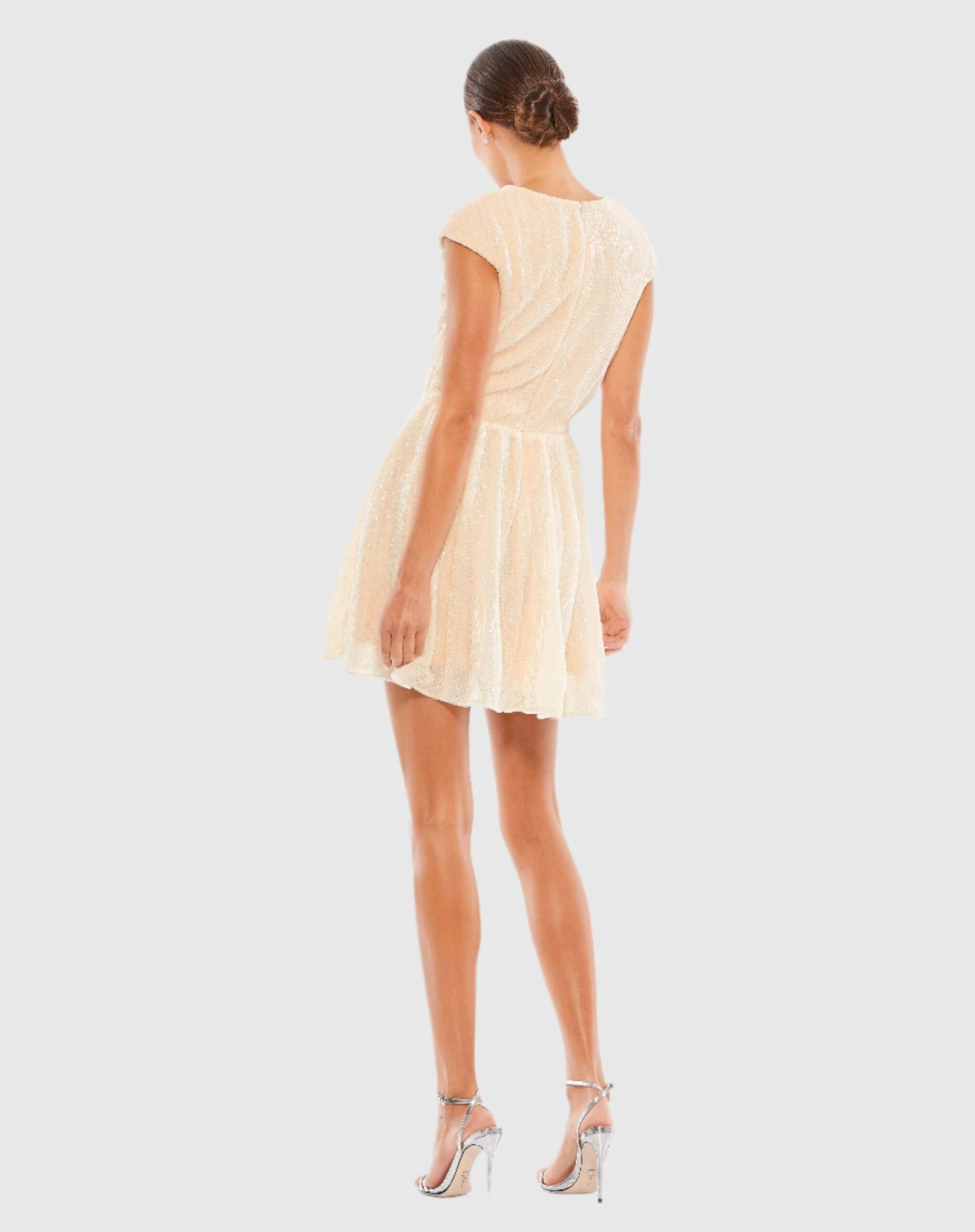 Sequined Cap Sleeve Fit & Flare Mini Dress 5 Sequined Cap Sleeve Fit & Flare Mini Dress - Image 5