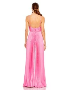 Pleated Plunge Neck Wide Leg Jumpsuit 23 Pleated Plunge Neck Wide Leg Jumpsuit -Fashion Dress Shop 26319 Pink BK scaled
