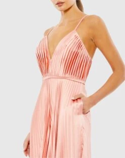 Pleated Plunge Neck Wide Leg Jumpsuit 34 Pleated Plunge Neck Wide Leg Jumpsuit -Fashion Dress Shop 26319 Salmon CL scaled