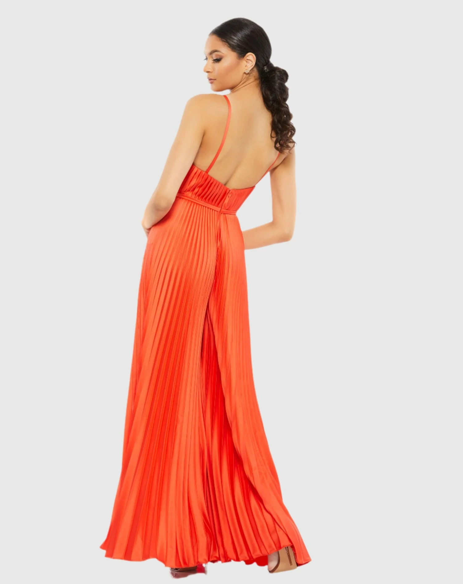 Pleated Plunge Neck Wide Leg Jumpsuit 7 Pleated Plunge Neck Wide Leg Jumpsuit - Image 7