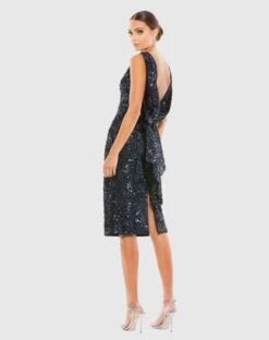 Draped Back Boatneck Sequined Cocktail Dress -Fashion Dress Shop 26438 MID 2 WS scaled