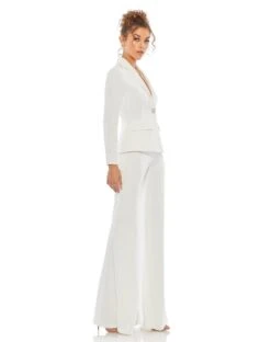 Two Piece Blazer & Wide Leg Pant Suit -Fashion Dress Shop 26455 WHT 4 WS scaled