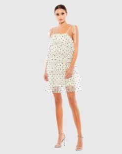 Polka Dot Ruffle Tiered Spaghetti Strap Mini Dress