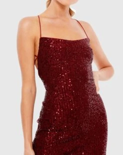 Open Back Lace Up Sequin Mini Dress -Fashion Dress Shop 26479 Burgundy CL scaled