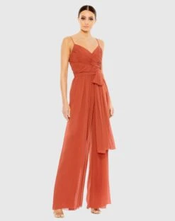 Ruched Sleeveless Tie Jumpsuit -Fashion Dress Shop 2651 Cinnamon AB scaled