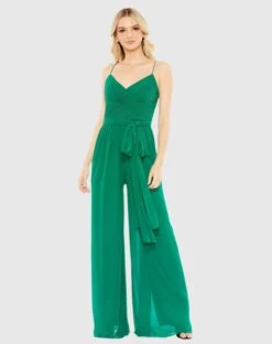 Ruched Sleeveless Tie Jumpsuit -Fashion Dress Shop 2651 Emerald AB scaled