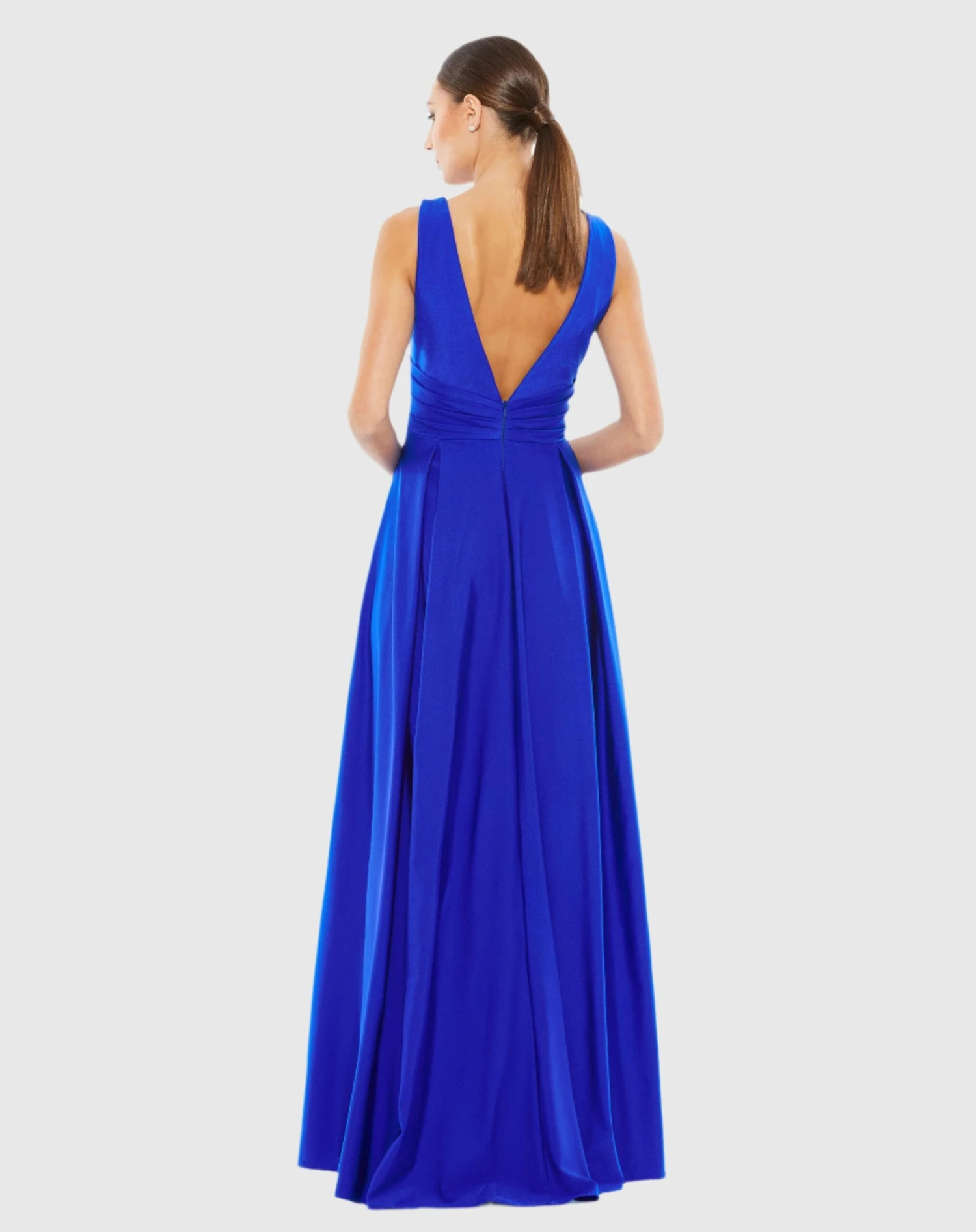 Jersey Plunge Neck Evening Gown 5 Jersey Plunge Neck Evening Gown - Image 5