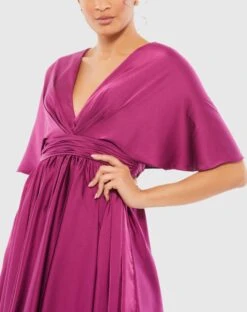 Satin Flowy Cape Sleeve Mini Dress -Fashion Dress Shop 26605 BER 3 WS scaled