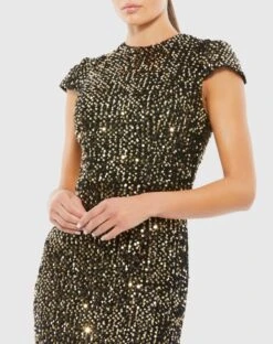 Sequined Cap Sleeve High Neck Gown 7 Sequined Cap Sleeve High Neck Gown -Fashion Dress Shop 26647 BGO 3 WS scaled