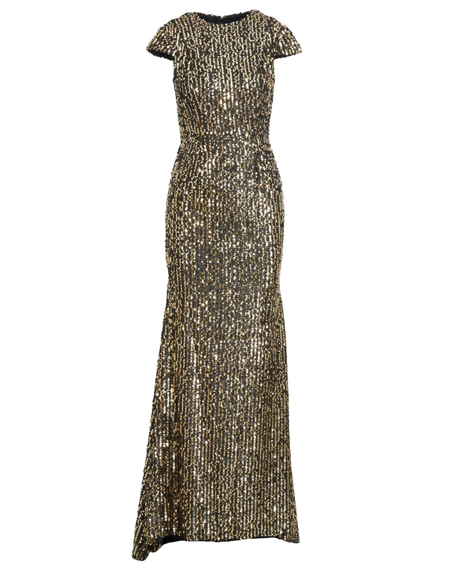 Sequined Cap Sleeve High Neck Gown 2 Sequined Cap Sleeve High Neck Gown - Image 2