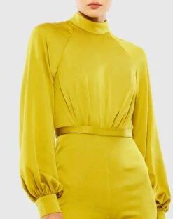 Satin Raglan Long Sleeve High Neck Jumpsuit 6 Satin Raglan Long Sleeve High Neck Jumpsuit -Fashion Dress Shop 26685 CTR 3 WS