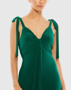 Jersey Low Back Bow Shoulder Gown -Fashion Dress Shop 26696 Emerald CL scaled
