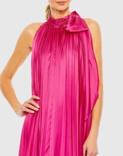 Pleated Trapeze Halter Neck Gown -Fashion Dress Shop 26926 Pink CL scaled