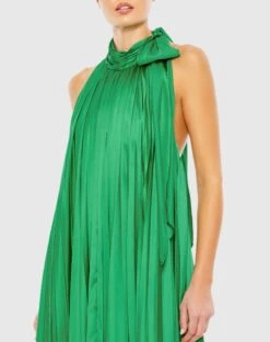 Pleated Trapeze Halter Neck Gown -Fashion Dress Shop 26926 SpringGreen CL