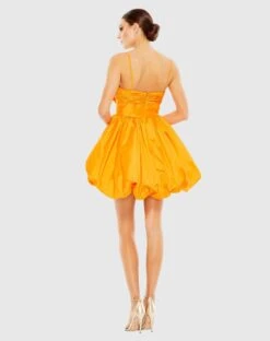 Spaghetti Strap Center Bow Balloon Mini Dress -Fashion Dress Shop 27040 Orange BK scaled