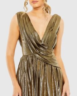 Sleeveless Cowl Detail A Line Mini Dress -Fashion Dress Shop 27073 AntiqueGold CL