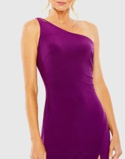 One Shoulder Cowl Back Jersey Midi Dress -Fashion Dress Shop 27140 Purple CL scaled