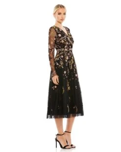 Floral Embroidered A-Line Cocktail Dress -Fashion Dress Shop 35103 BMU 4 WS
