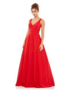 Classic Sleeveless A-Line Ball Gown -Fashion Dress Shop 48924 Red AB