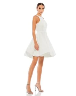 High Neck Sleeveless Skater Dress -Fashion Dress Shop 48928 WHT 4 WS scaled