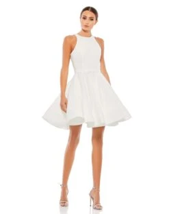 High Neck Sleeveless Skater Dress