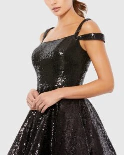 Sequined Cut Out Shoulder Skater Dress -Fashion Dress Shop 49484 NIS 3 WS