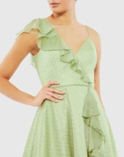 Ruffled Faux Wrap Midi Dress -Fashion Dress Shop 49489 Pistachio CL 42f12627 739f 48dc b5cb f5ffbc3a7063