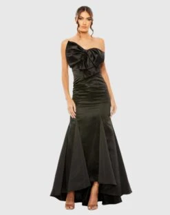 Strapless Bow Mermaid Gown -Fashion Dress Shop 49701 BLK Default 1 WS